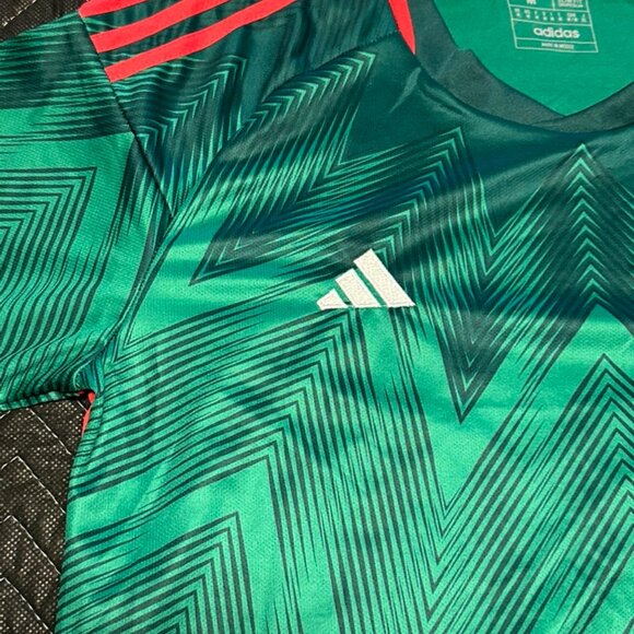 Adidas Men's Medium Slim Fit‎ Mexico Aeroready Jersey Green / Red - Picture 4 of 7